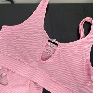 Pink bralette and panty set